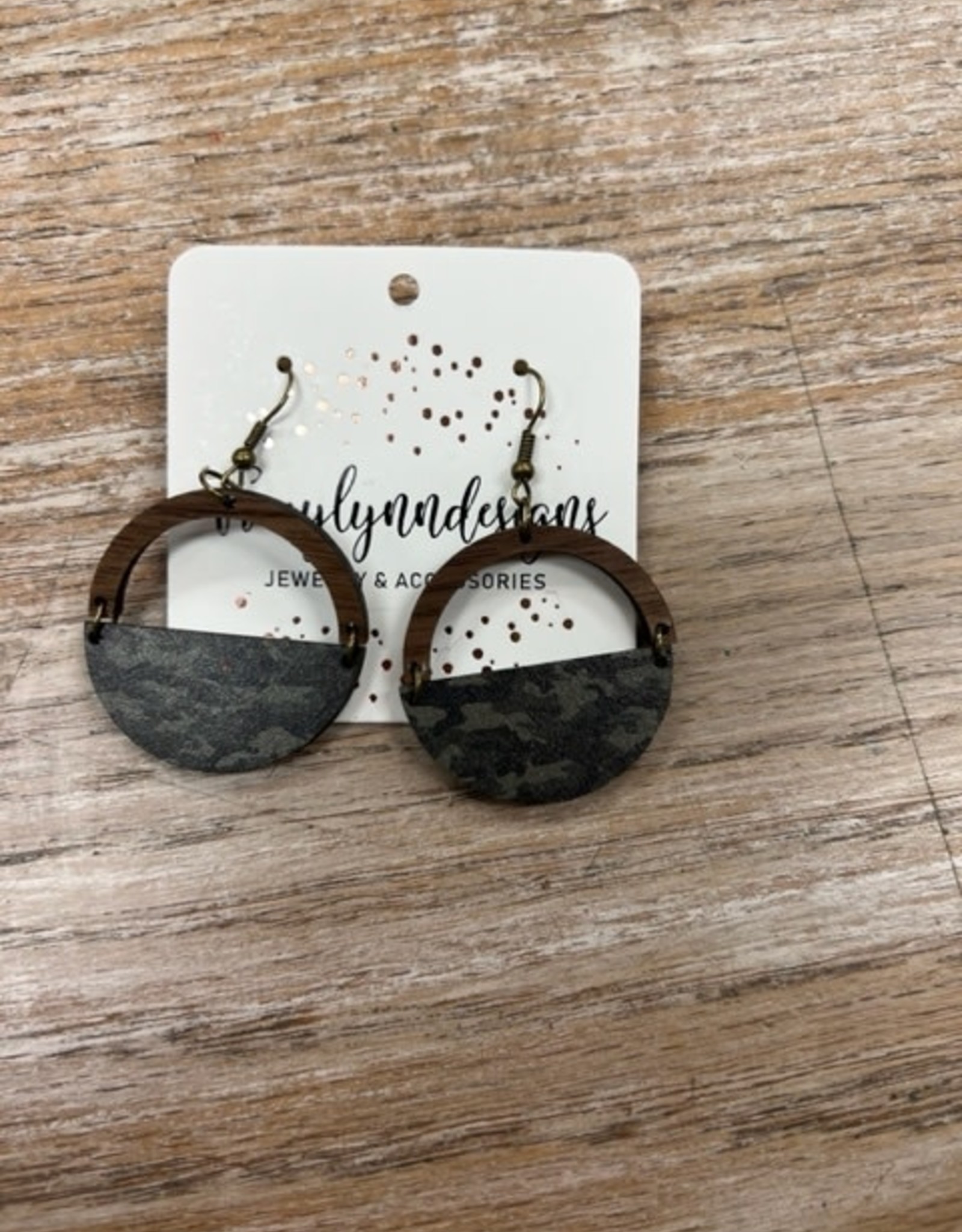 Jewelry TLD Wooden Camo Hoops