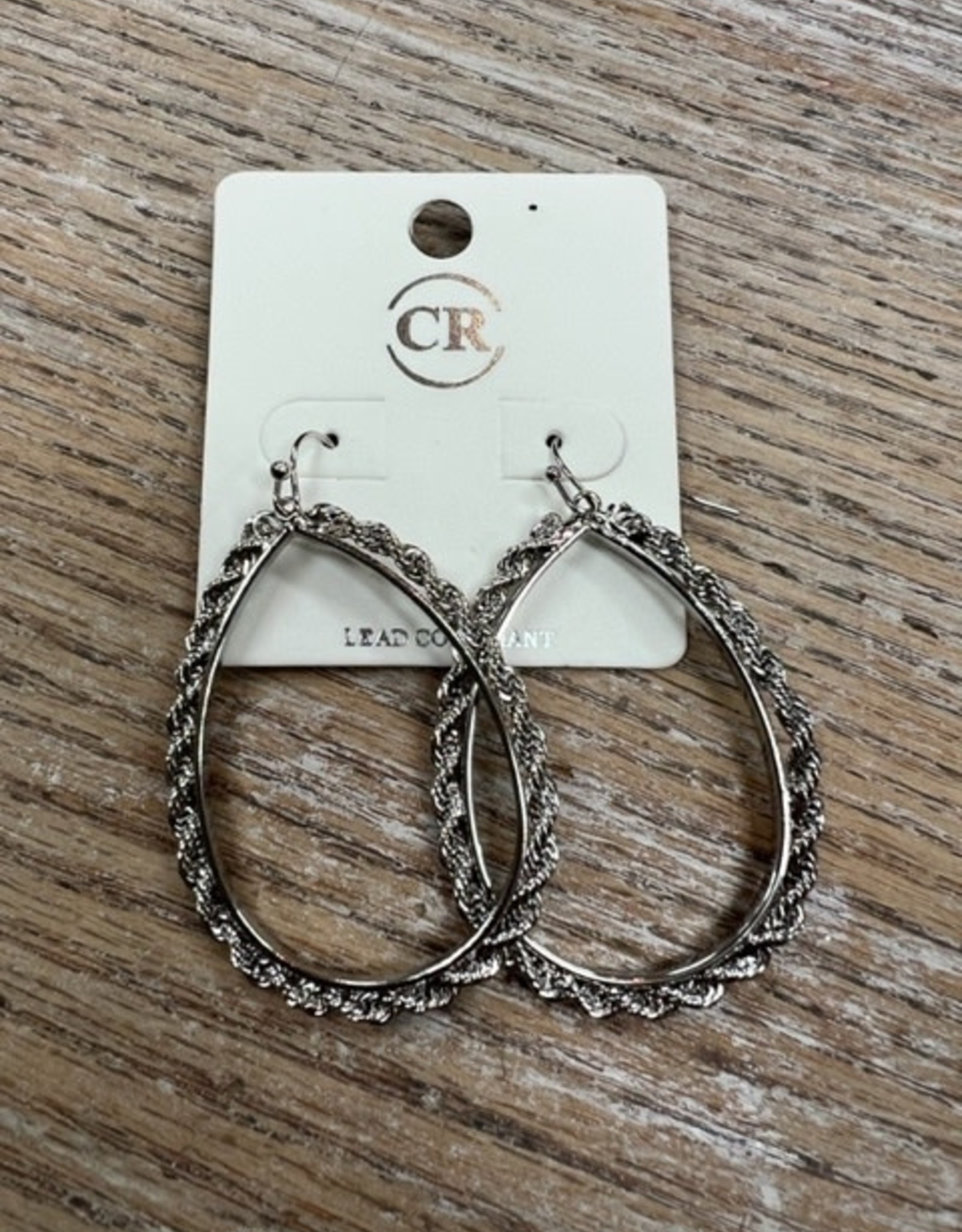 Jewelry Silver Oval Chain Rope Earrings