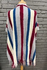 Poncho Wanda Stripe Sweater Poncho