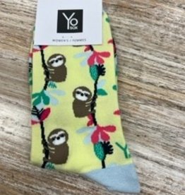 Socks Women's Crew Socks- Lets Hang Sloths
