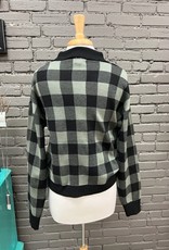 Sweater Bethany Olive Plaid Button Sweater