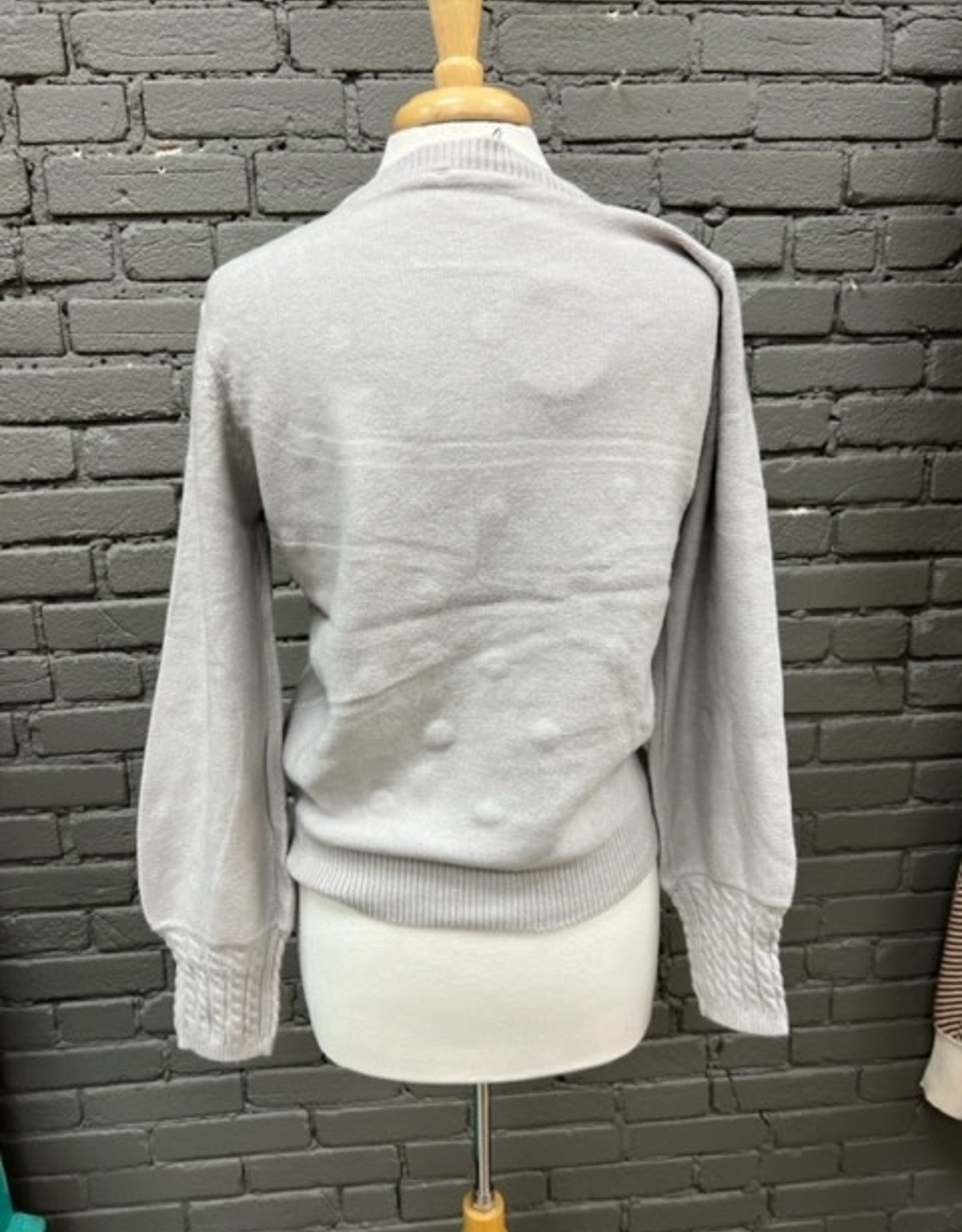 Sweater Everlee Gray Textured Dot Sweater