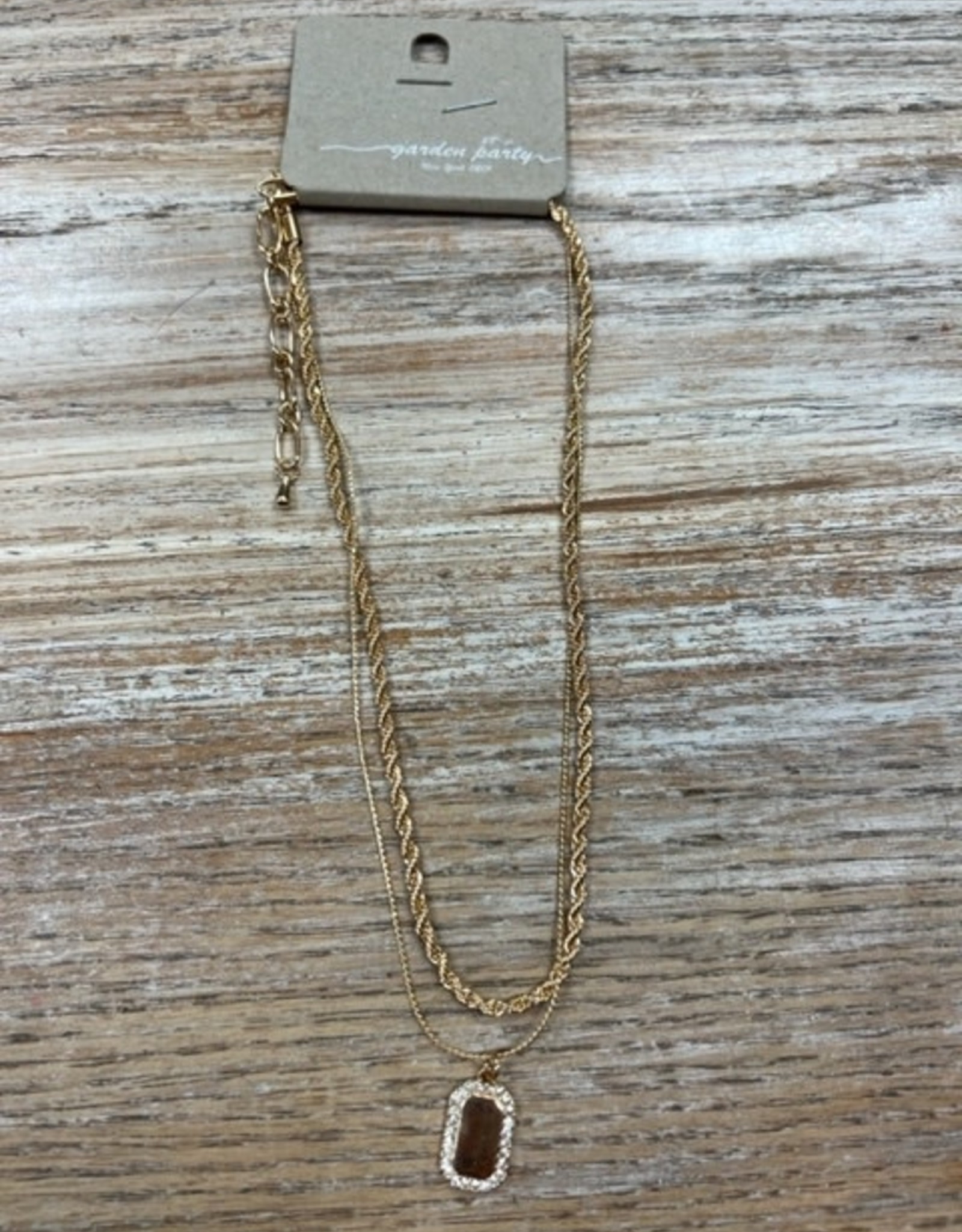 Jewelry Double Gold Chain Pendant Necklace