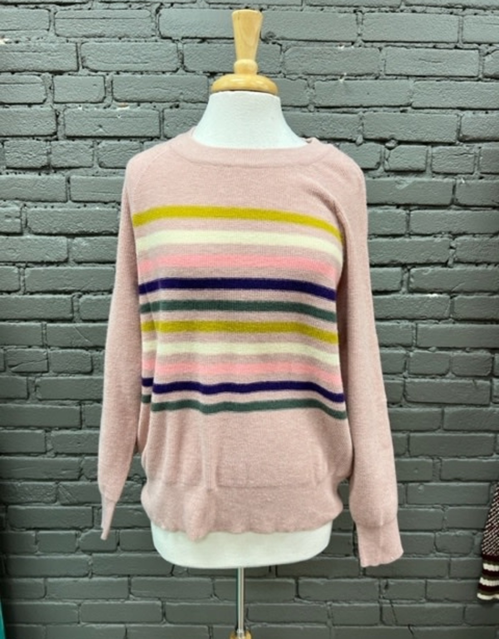 Sweater Molly Multi Stripe Pink Sweater