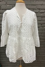 Shirt Ana White Eyelet Top