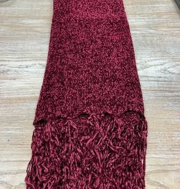 Scarf Acrylic Chenille Wrap-Burgundy