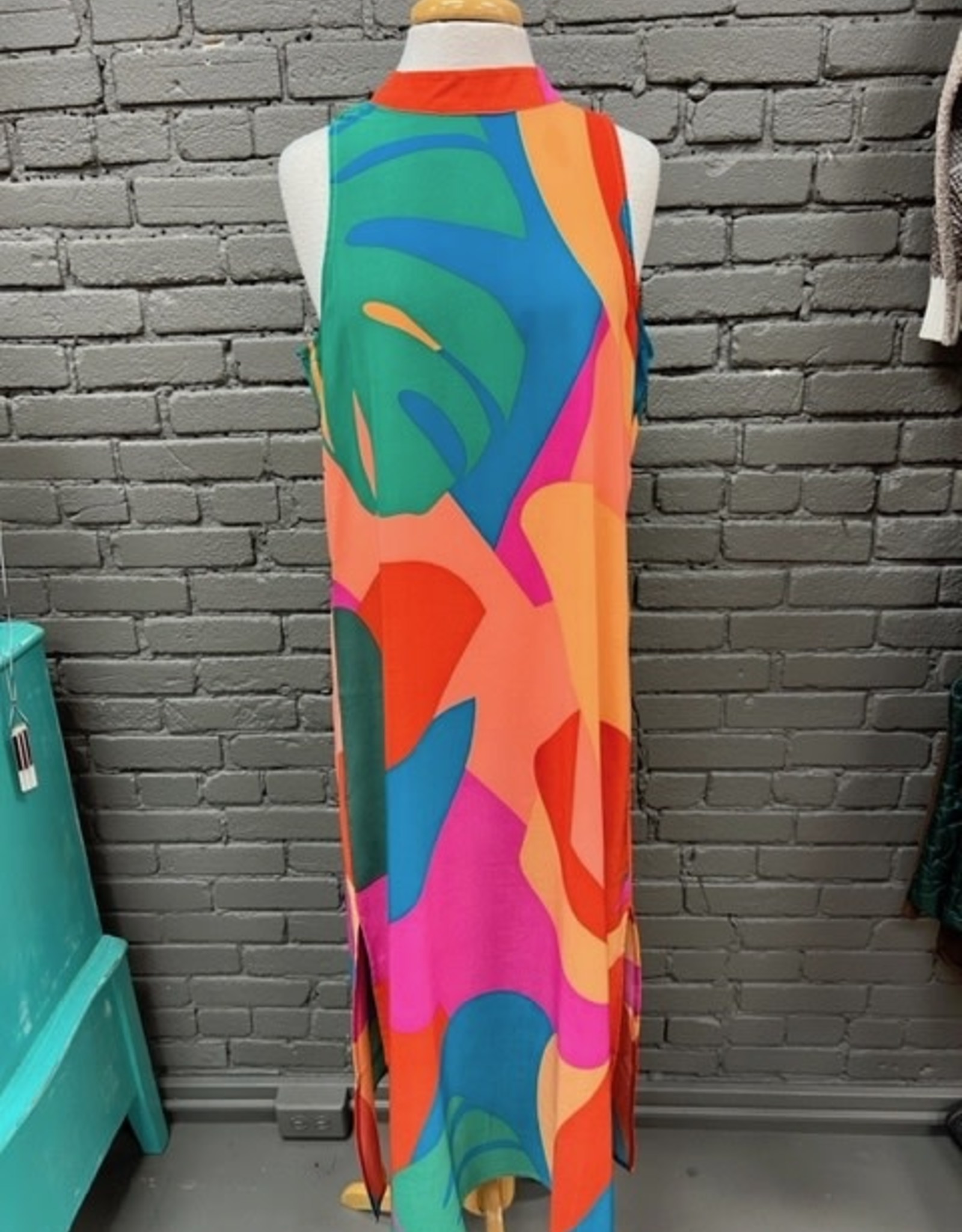 Dress Annie Multi Color Mock Neck Maxi Dress