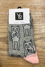Socks Women's Crew Sock- Sassy Cat