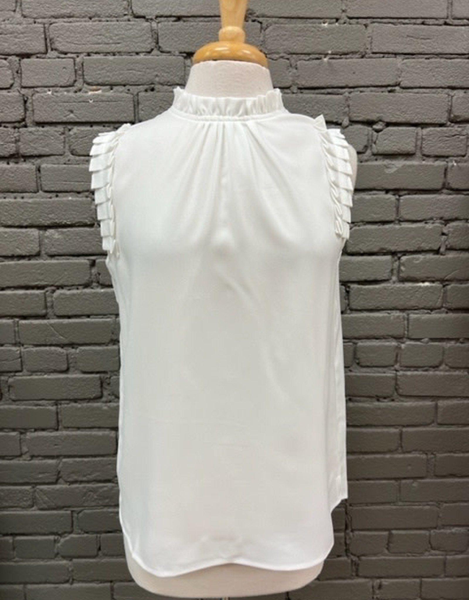 Tank Joan White Ruffle Tank