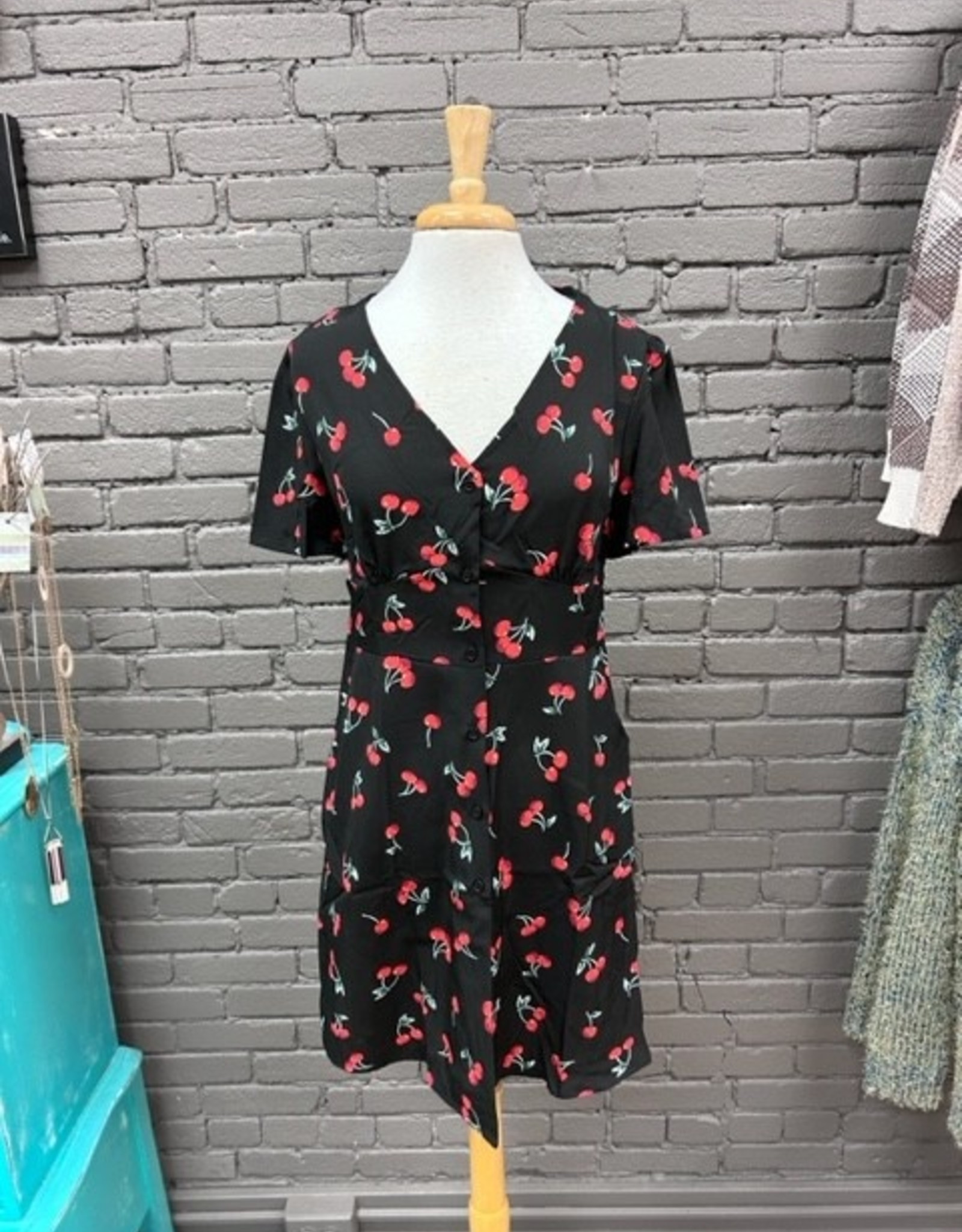 Dress Wendy Cherry Button Up Dress