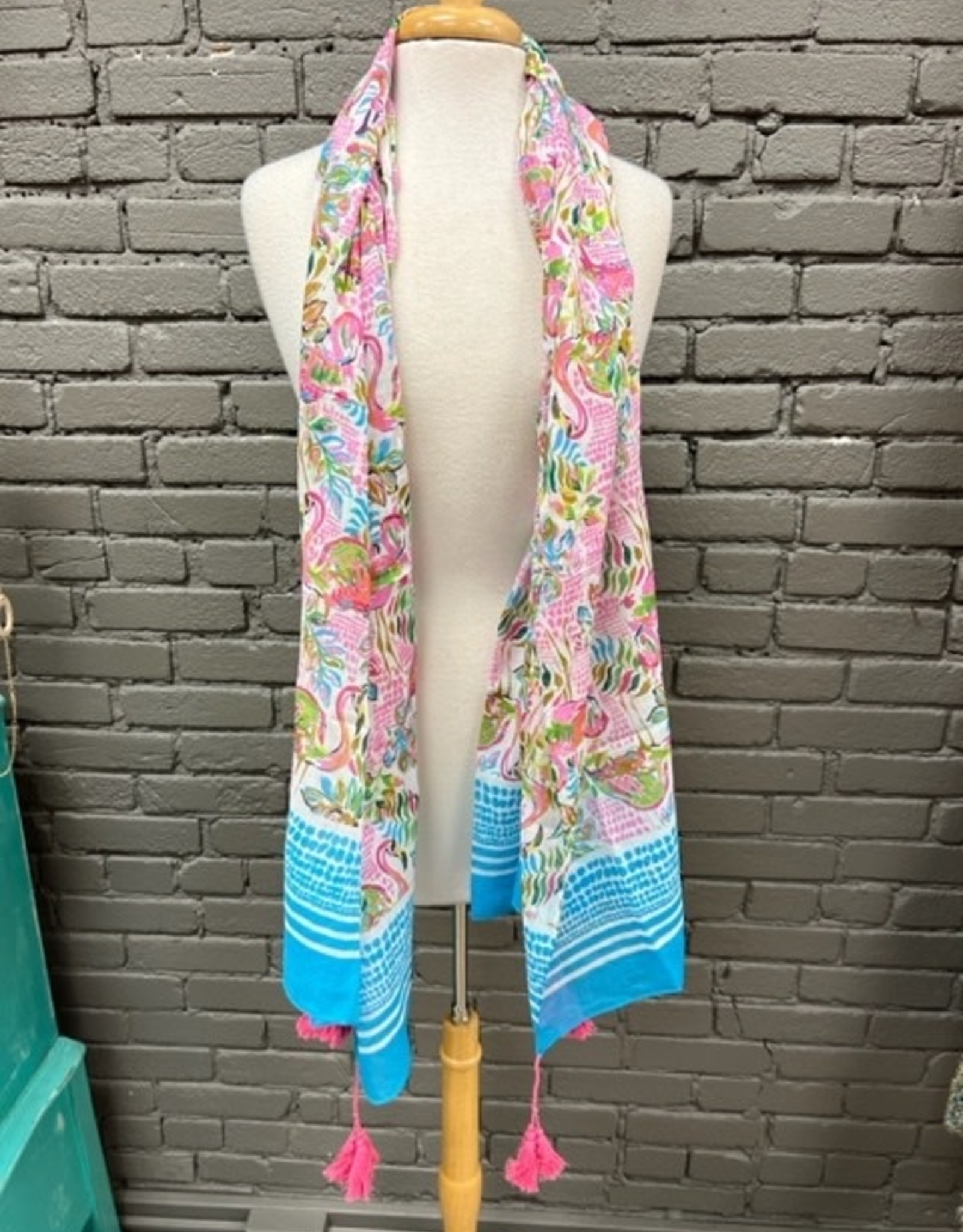 Scarf Tropical Flamingo Tassel Scarf