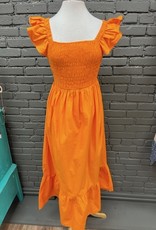 Dress Keya Orange Smocked Maxi Dress