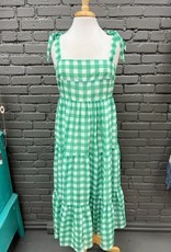 Dress Vivianne Midi Green Gingham Dress