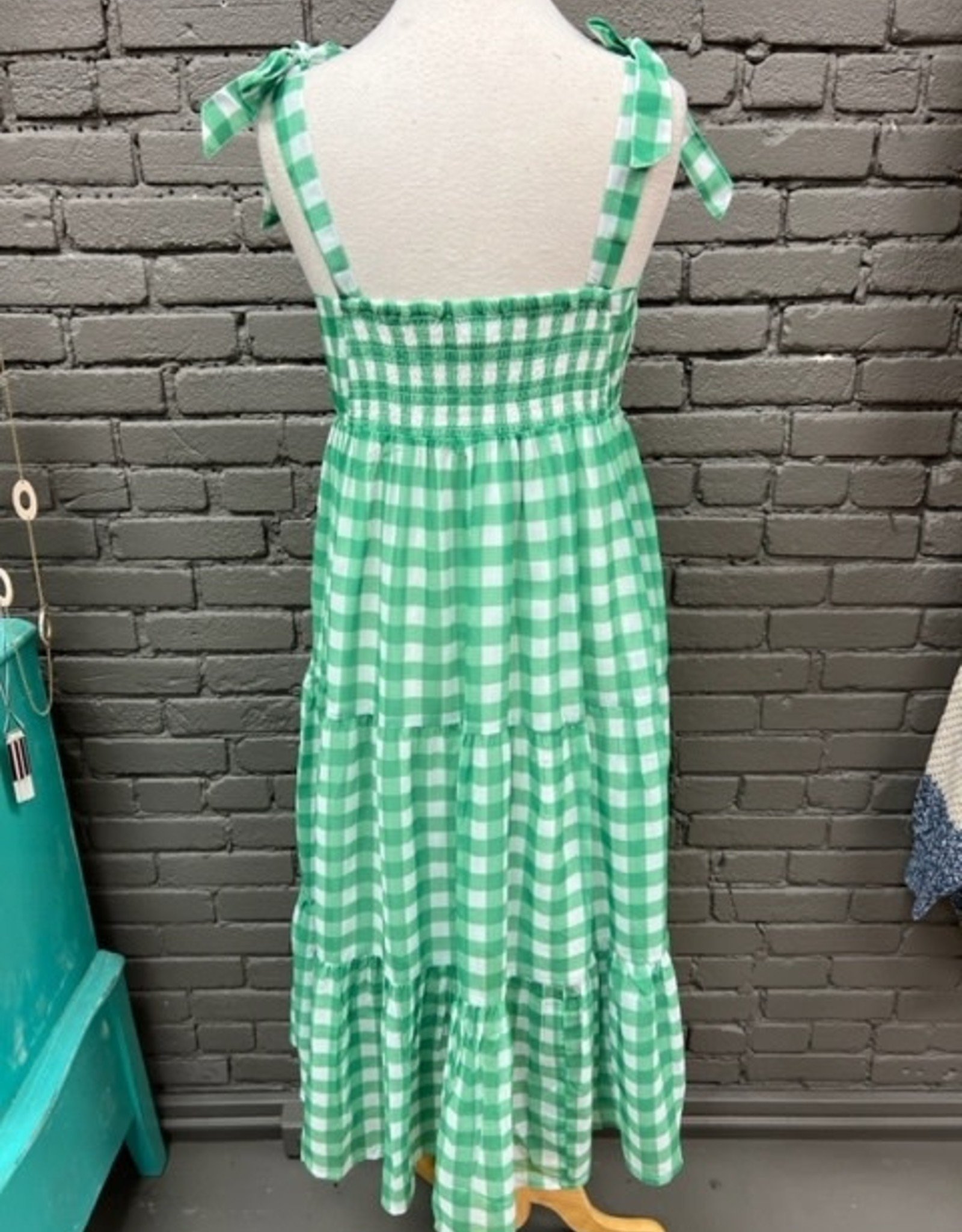 Dress Vivianne Midi Green Gingham Dress