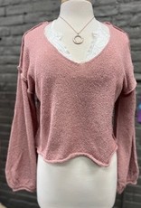 Sweater Rose Pink Cropped Sweater