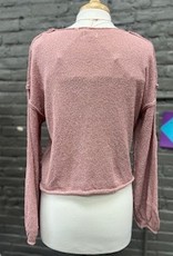 Sweater Rose Pink Cropped Sweater