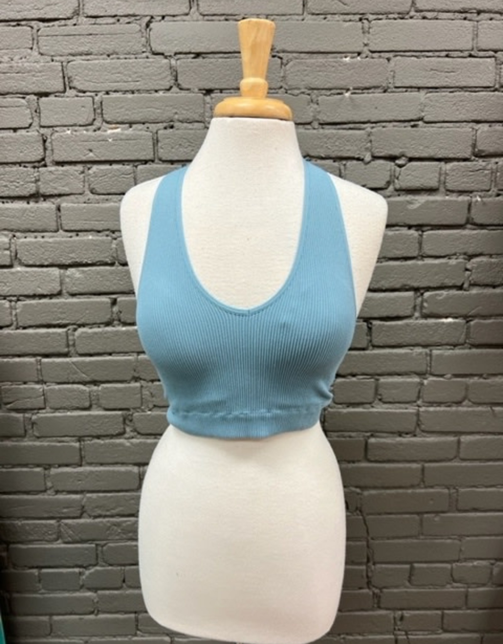 bra Ribbed V-Neck Padded Bra