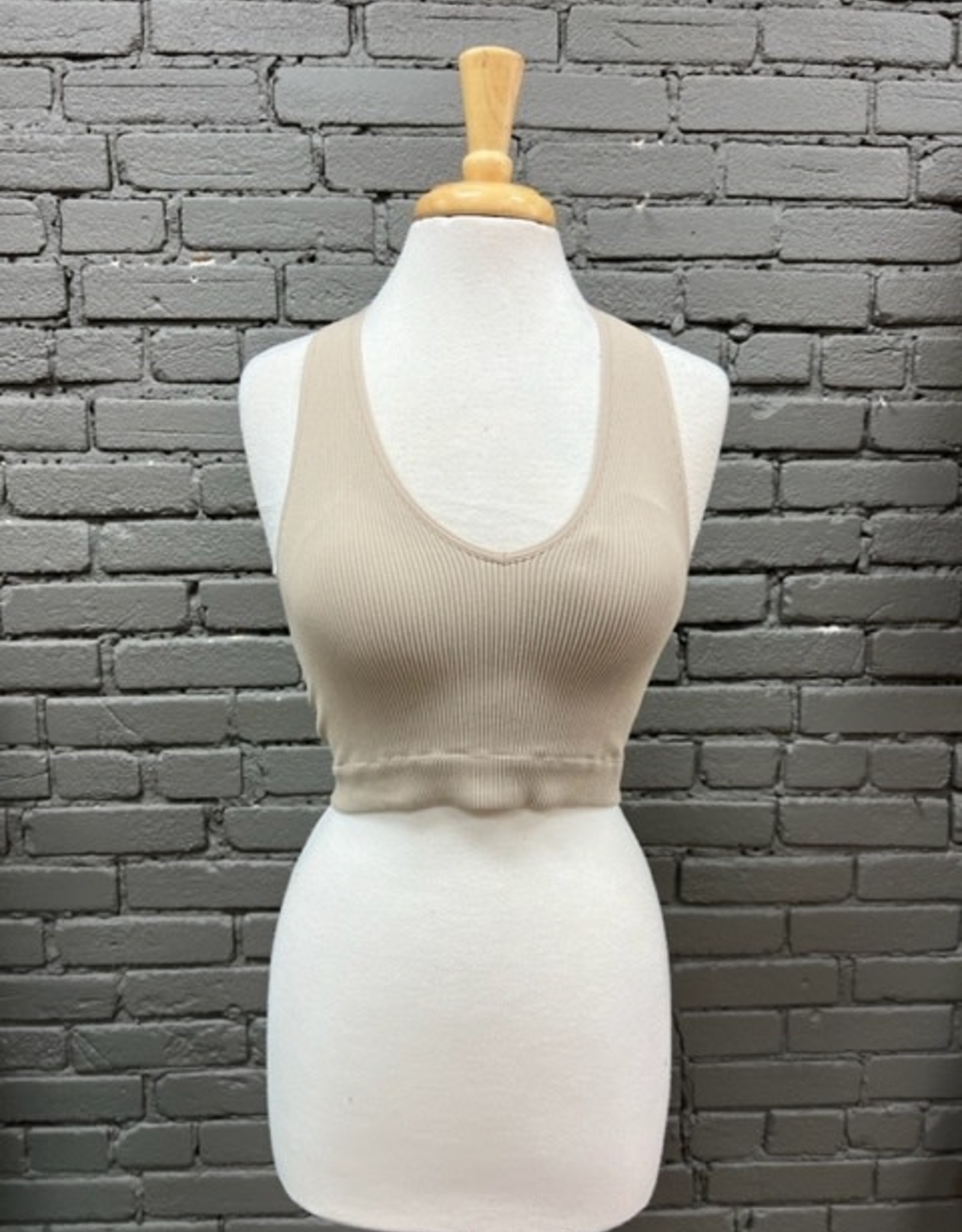 bra Ribbed V-Neck Padded Bra