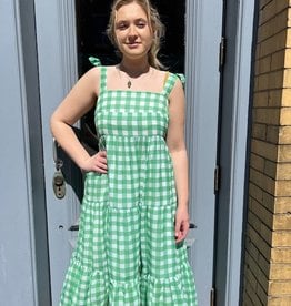 Dress Vivianne Midi Green Gingham Dress