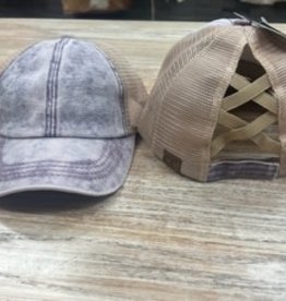 Hat CC Stonewashed Criss Cross Trucker Hat- Purple