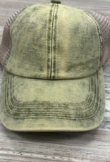 Hat CC Stonewashed Denim Criss Cross Trucker Hat