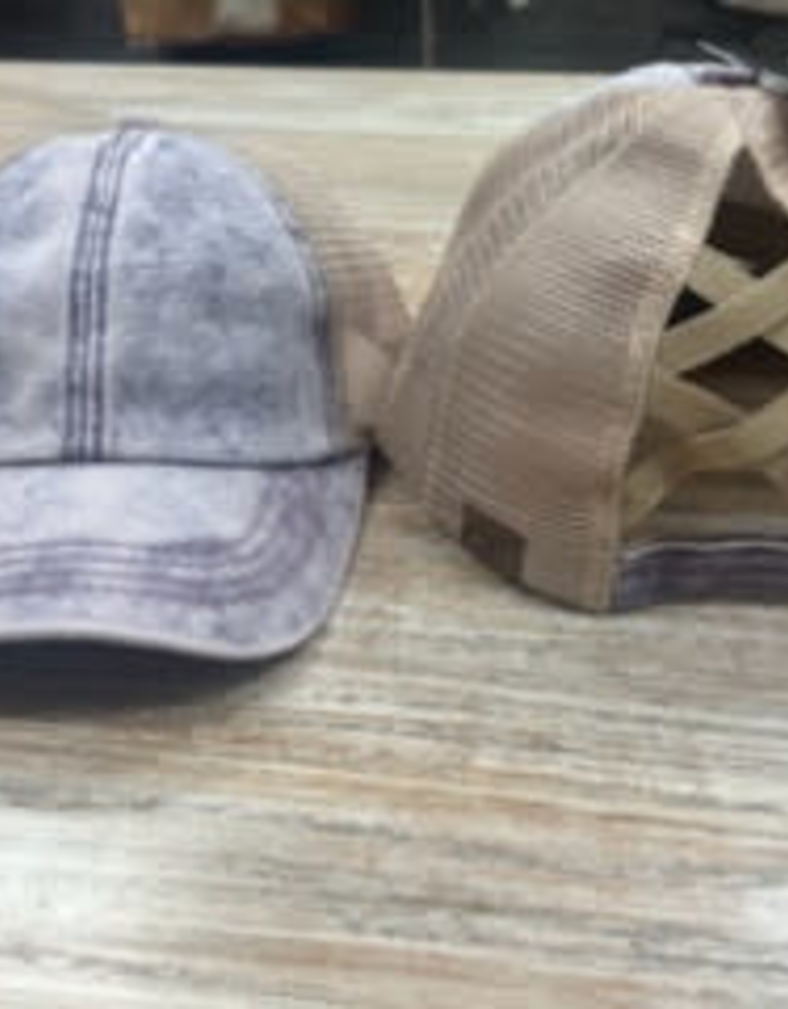 Hat CC Stonewashed Criss Cross Trucker Hat- Purple