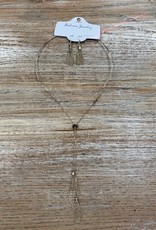 Jewelry Gold Wire Necklace w/ Chain Tassels