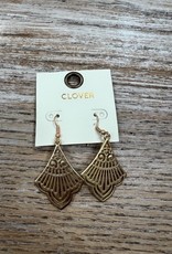 Jewelry Gold Funky Fan Earrings