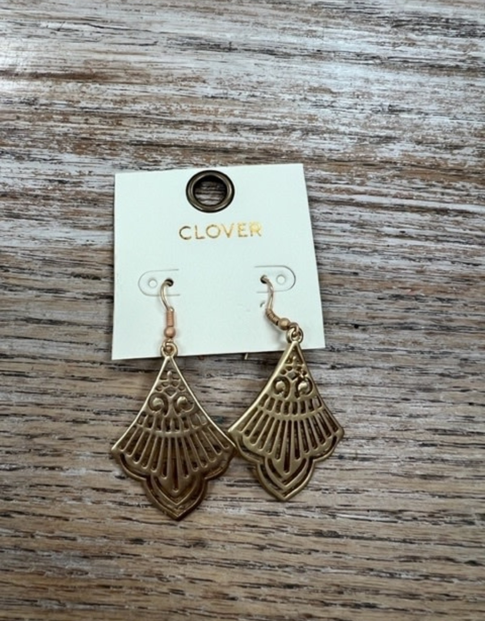 Jewelry Gold Funky Fan Earrings