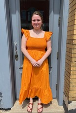 Dress Keya Orange Smocked Maxi Dress