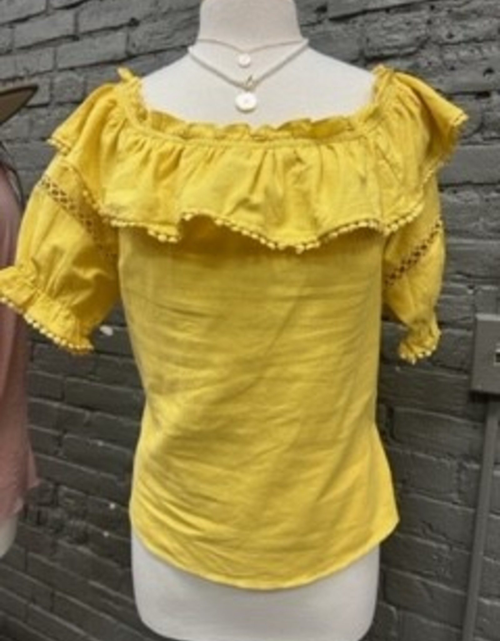 Shirt Melody Mustard OTS Lace Top