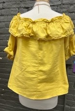 Shirt Melody Mustard OTS Lace Top