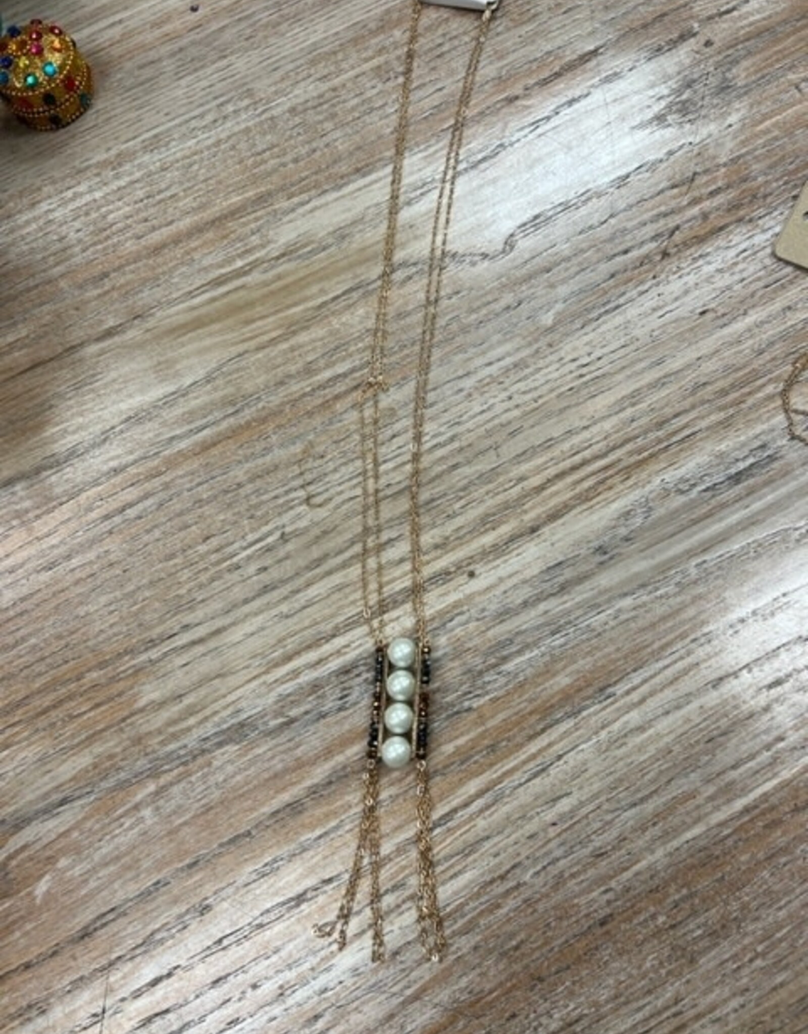 Jewelry Long Gold Pearl Beads Necklace