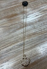 Jewelry Long Gold Hammered Anchor Necklace
