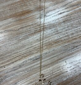 Jewelry Long Gold Hammered Anchor Necklace