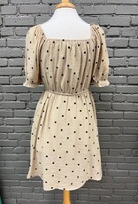 Dress Ida Tan Polka Dot Smock Dress