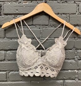 Scalloped Lace Padded Bralette Mustard Medium - Glitz & Spurs