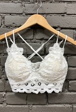 Lingerie Scalloped Lace Padded Bralette Ivory Small