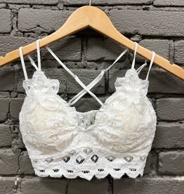 Lingerie Scalloped Lace Padded Bralette Ivory Small