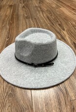 Hat Wanda Wool Blend Wide Brim Hat w/ 2 Belts