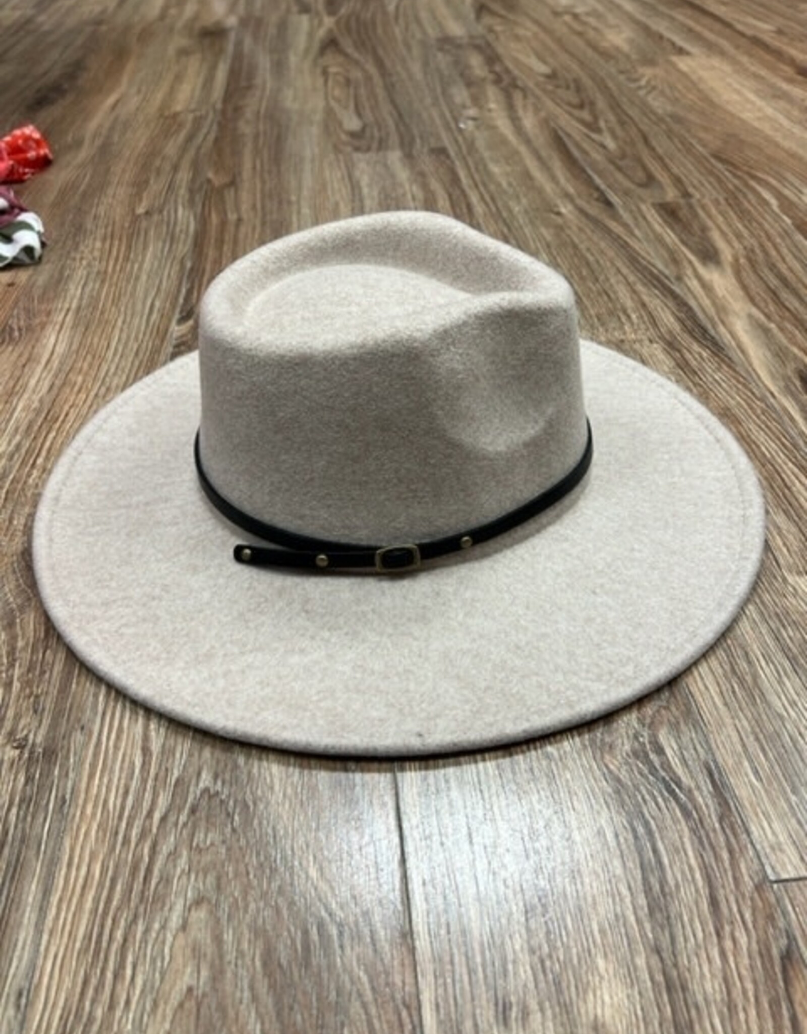 Hat Wanda Wool Blend Wide Brim Hat w/ 2 Belts