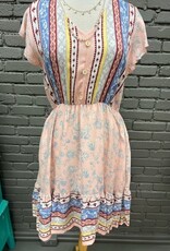 Dress Cali Boho Floral Button Dress