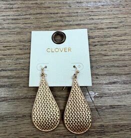 Jewelry Gold Basketweave Teardrop Earrings