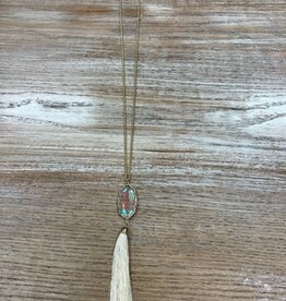 Jewelry Long Gold AB Pendant Tassel Necklace