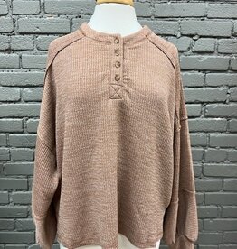 Long Sleeve Frankie Button Ribbed Henley