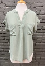 Top Addison Moss Button Back Top