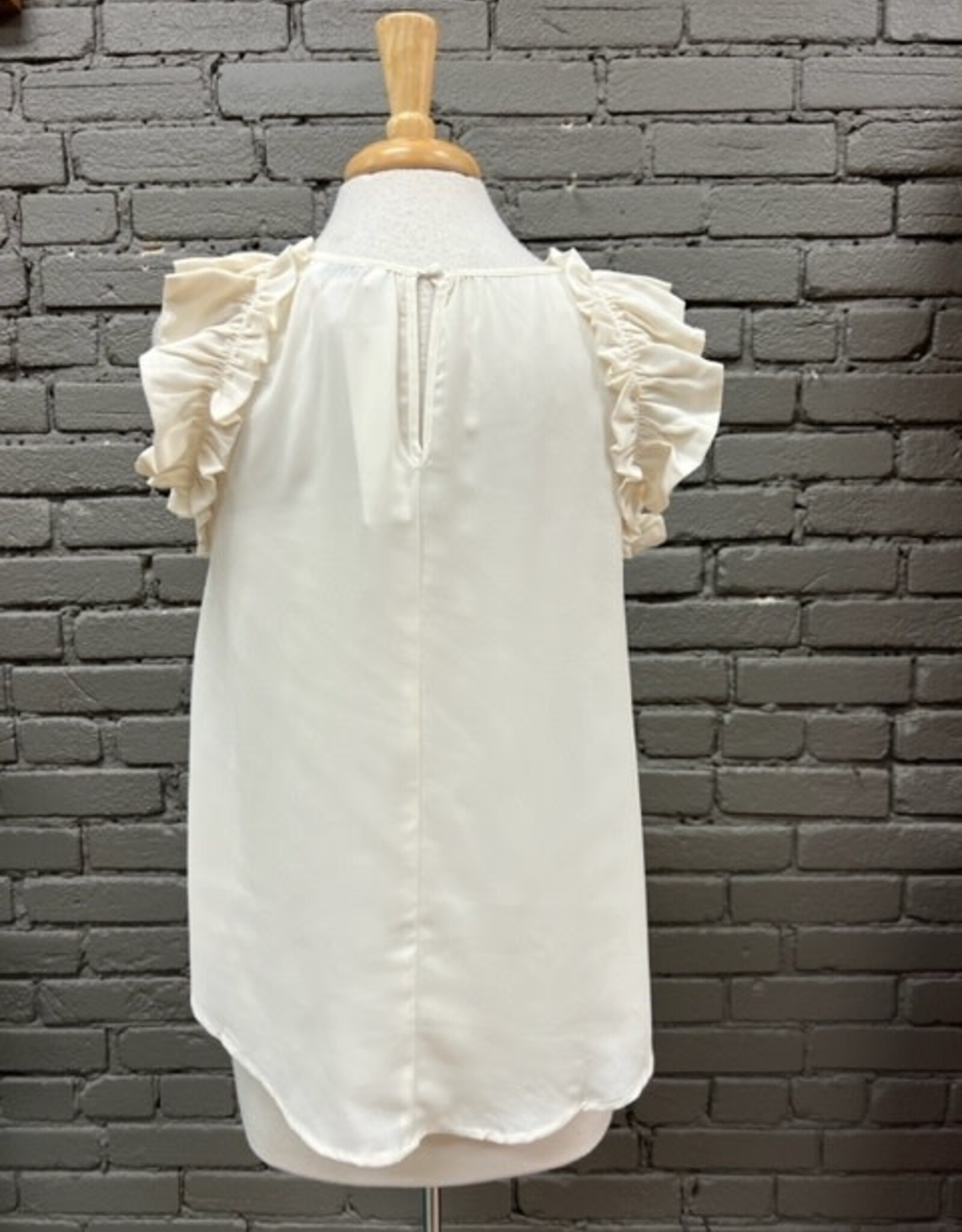 Shirt Lola Cream Ruffle Sleeve Top