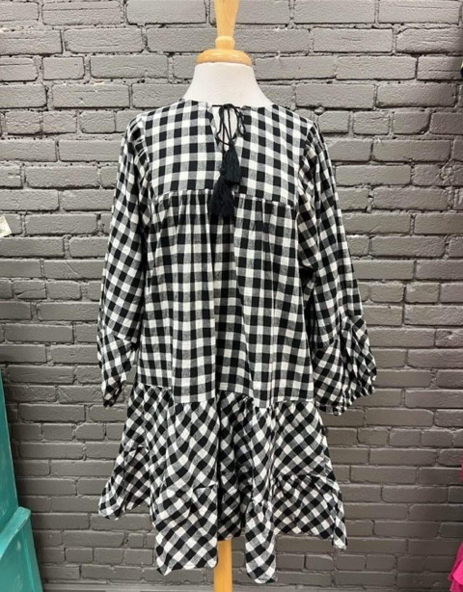 Dress Claire Gingham Puff Tie Dress