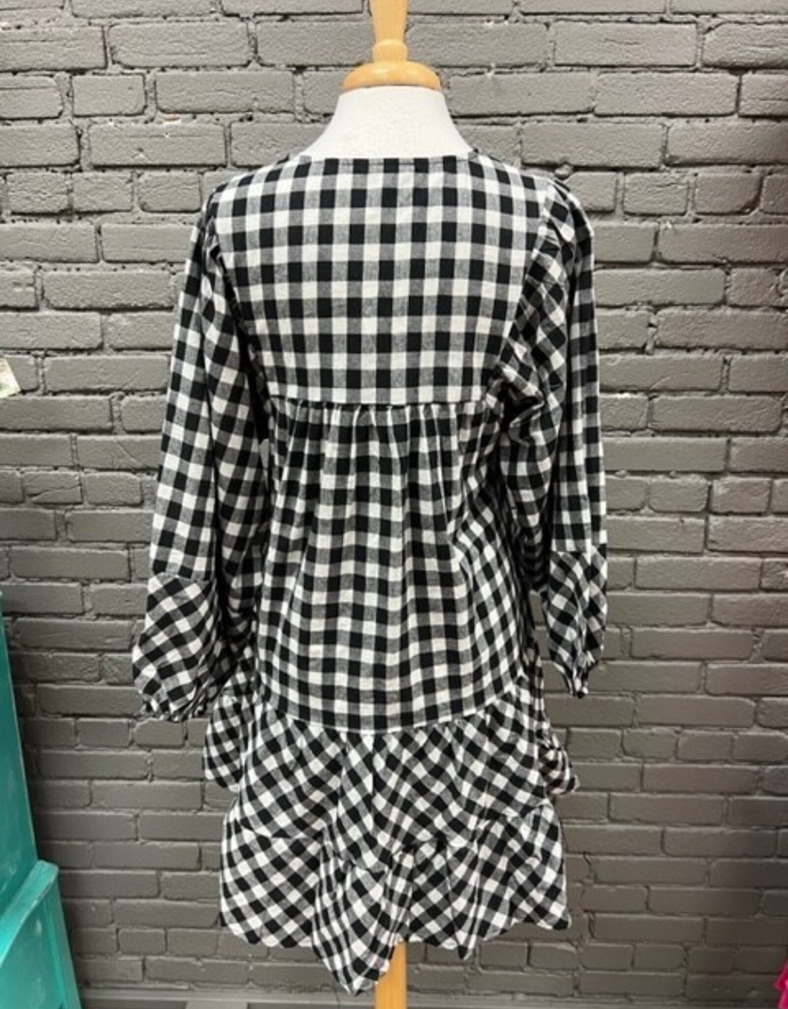 Dress Claire Gingham Puff Tie Dress