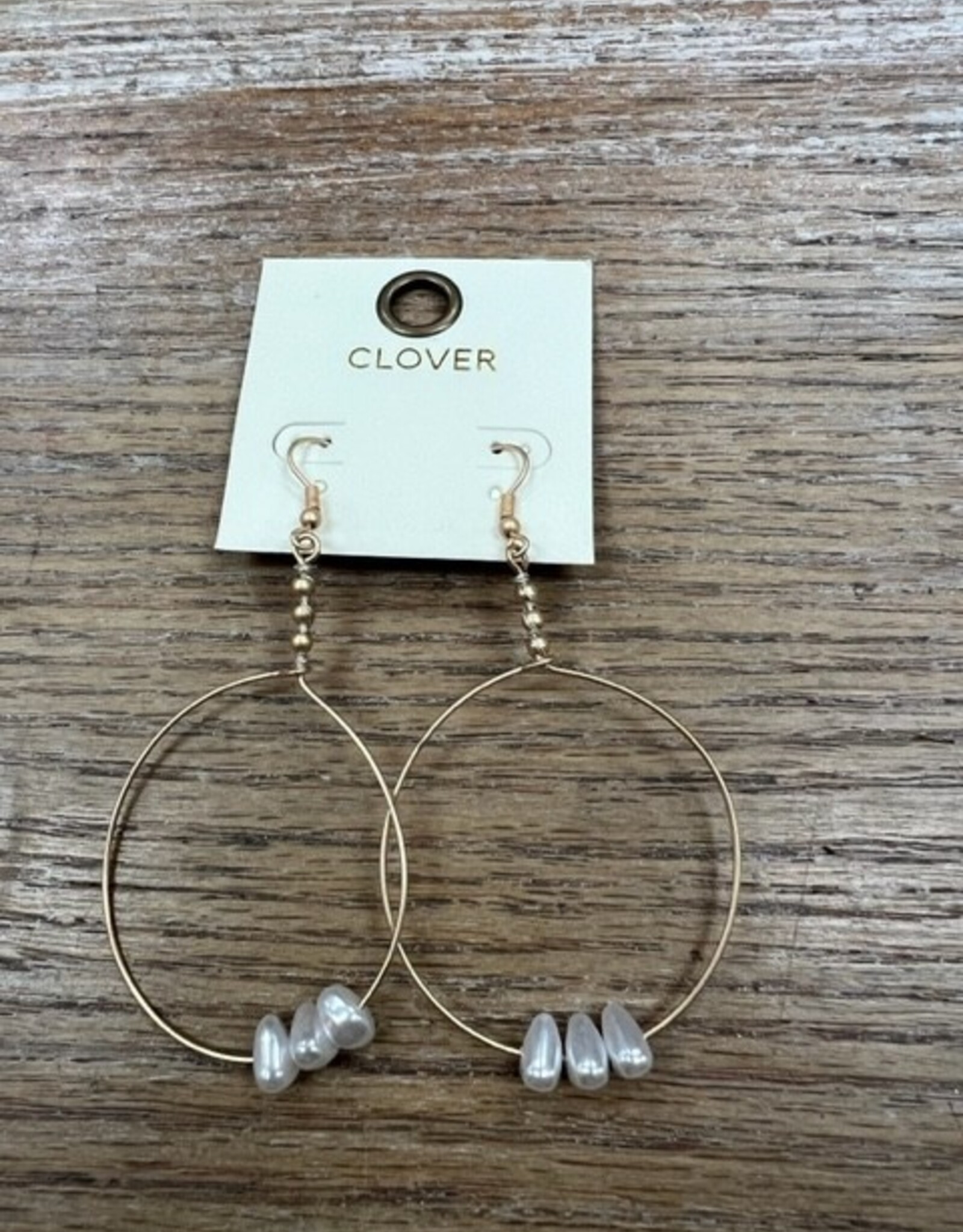 Jewelry Big Gold Circle Earrings w/ Pearls